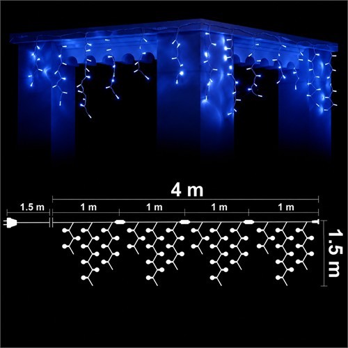 Висулка КАУЧУК LED 304 сини, 4*1.5м, бял кабел